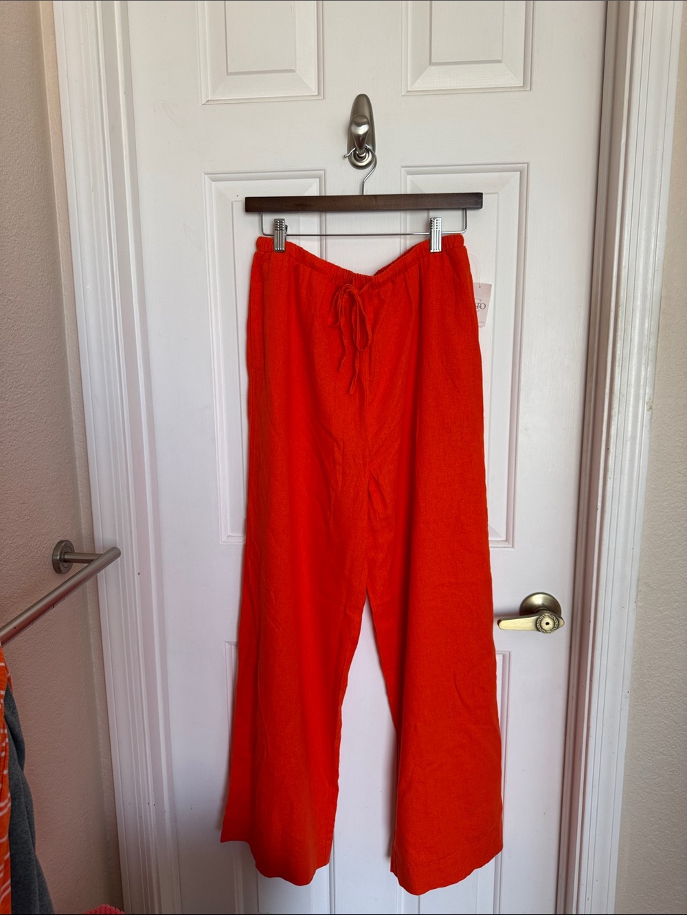 Bright Red Drawstring Wide-Leg Pants NWT